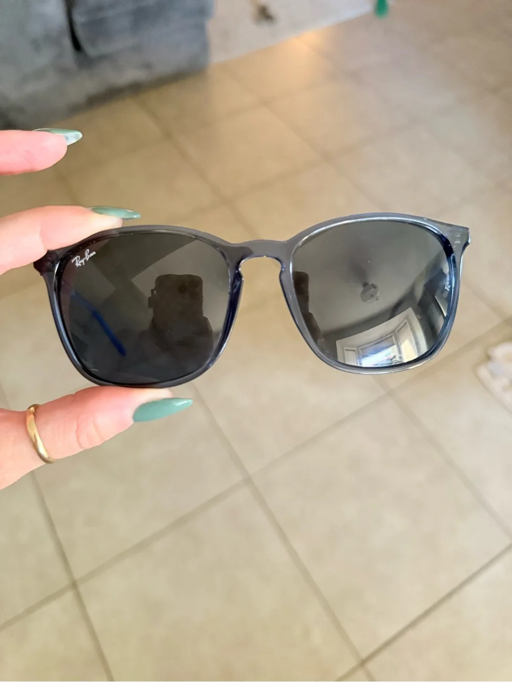 Ray-Ban Transparent Blue Frame with Blue Lenses Sunglasses